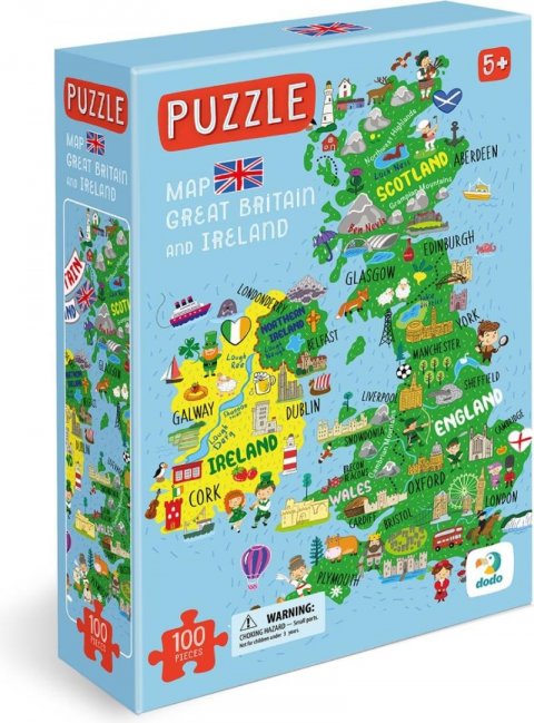 neuveden: Puzzle Mapa Velké Británie a Severního Irska 100 dílků neuveden: Puzzle Mapa Velké Británie a Severního Irska 100 dílků