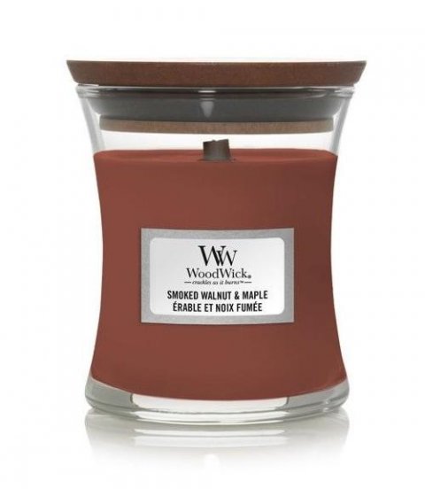 neuveden: WoodWick Smoked Walnut & Maple svíčka váza 85g