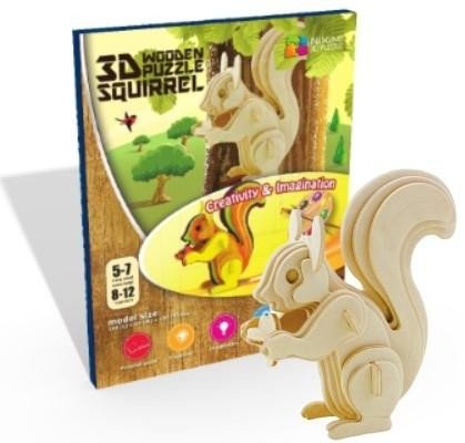 neuveden: NiXiM Dřevěné 3D puzzle/Veverka neuveden: NiXiM Dřevěné 3D puzzle/Veverka