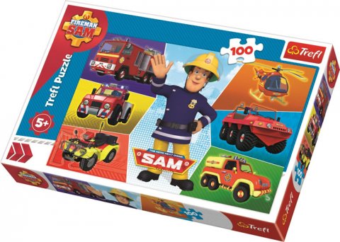 neuveden: Trefl Puzzle Požárník Sam / 100 dílků
