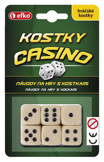 neuveden: Kostky CASINO - hráčské kostky keramické