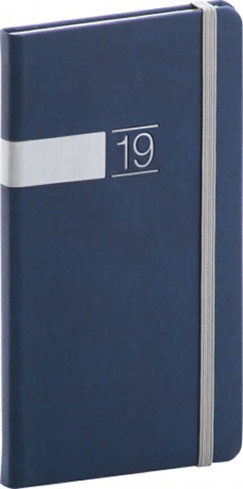 neuveden: Diář 2019 - Twill - kapesní, modrý, 9 x 15,5 cm