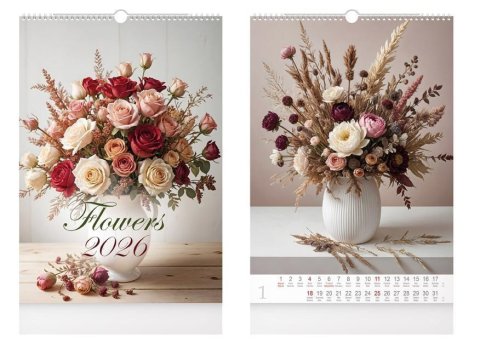 neuveden: Flowers 2026 - nástěnný kalendář