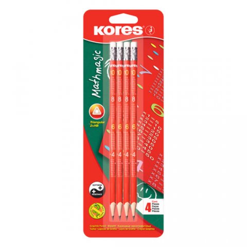 neuveden: Kores Trojhranná tužka Mathmagic č. 2 = HB s gumou 4 ks neuveden: Kores Trojhranná tužka Mathmagic č. 2 = HB s gumou 4 ks