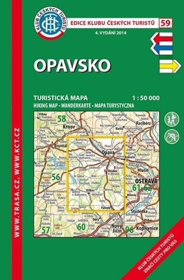 neuveden: Opavsko /KČT 59 1:50T Turistická mapa