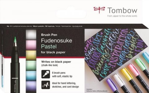 neuveden: Tombow Štětcový fix Fudenosuke pastel - pastel 6 ks