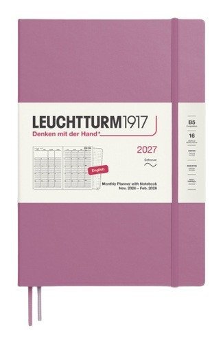 -: Měsíční plánovač & Zápisník Dusty Rose, Composition B5 2027, 16 Months, Sof