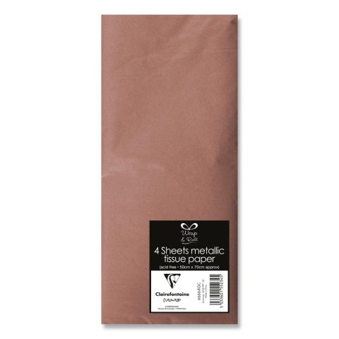 neuveden: CLAIREFONTAINE hedvábný papír - růžovo zlatý, 4 ks, 50x70 cm