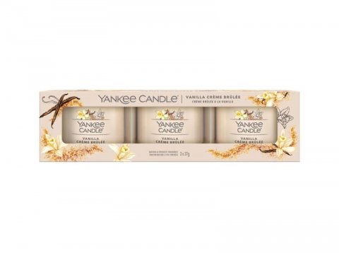 neuveden: YANKEE CANDLE Vanilla Creme Brulee svíčka votivní 3ks sada