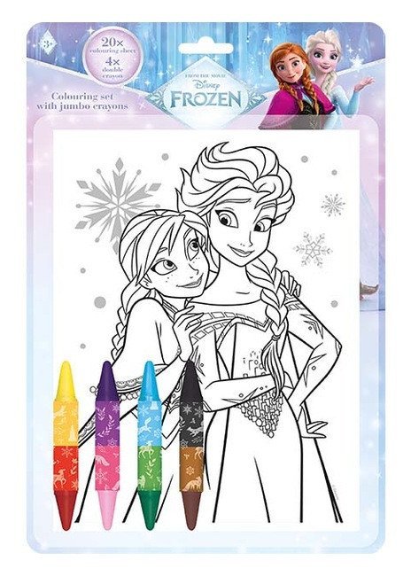 -: Ledové království - Omalovánkový set s oboustrannými voskovkami