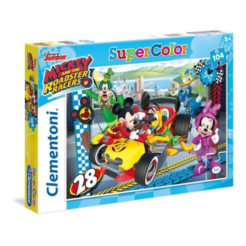 neuveden: Puzzle Supercolor Mickey závodník/104 dí