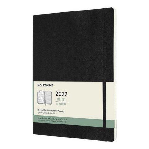 neuveden: Moleskine Plánovací zápisník 2022 černý XL, měkký