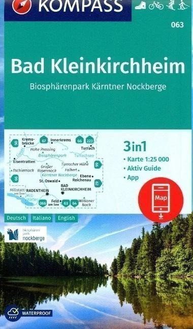 neuveden: Bad Kleinkirchheim, Biosphärenpark Kärntner Nockberge 1:25 000 / turistická