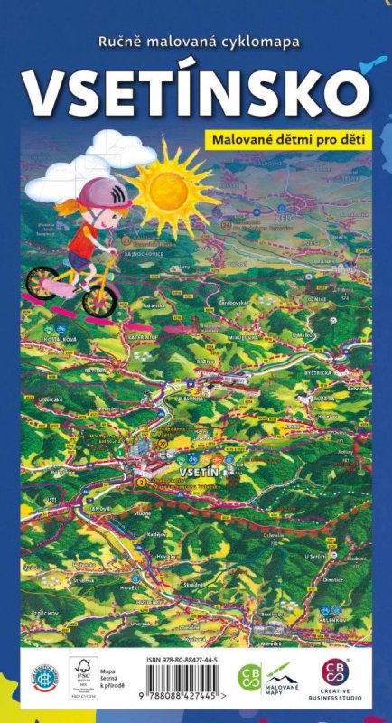 neuveden: Vsetínsko dětem - Ručně malovaná cyklomapa