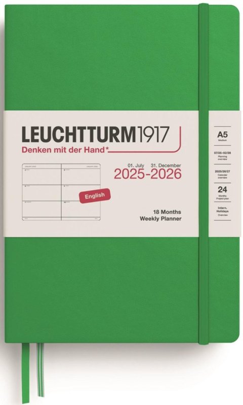 neuveden: Weekly Planner 2026 Medium (A5) 18 Months Spring Leaf