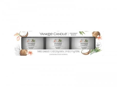 neuveden: YANKEE CANDLE Coconut Beach svíčka votivní 3ks sada