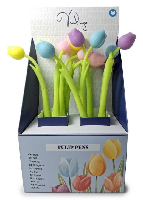 -: Propiska s tenkým hrotem - Tulipány (mix)
