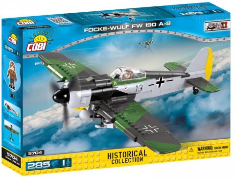 neuveden: Stavebnice COBI - II WW Focke-Wulf Fw 190 A-8, 285 kostek, 1 figurka