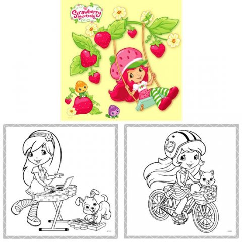 neuveden: Strawberry Shortcake - omalovánky čtverec neuveden: Strawberry Shortcake - omalovánky čtverec