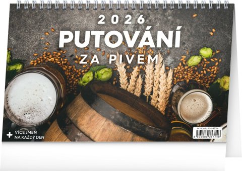 neuveden: Kalendář 2026 stolní: Putování za pivem, 23,1 x 14,5 cm