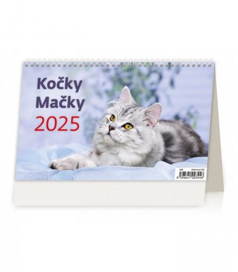 neuveden: Kalendář stolní 2025 - Kočky / Mačky