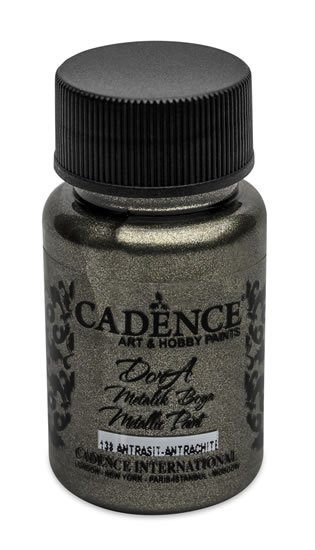 neuveden: Metalická akrylová barva Cadence Dora Metalic - antracitová / 50 ml