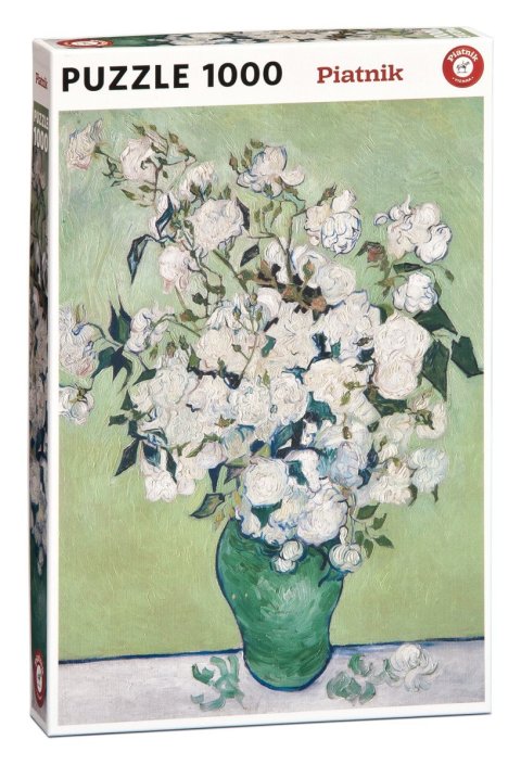 : Puzzle Van Gogh: Váza s bílými růžemi 1000 dílků