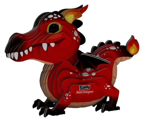 : EUGY 3D kartonová skládačka - Červený drak
