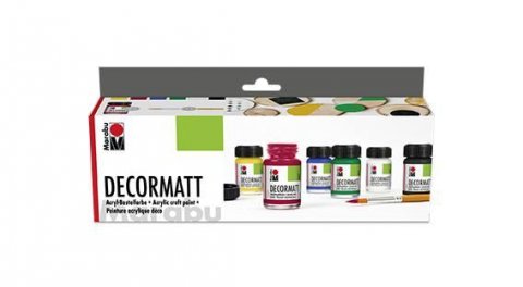 neuveden: Marabu akrylová barva Decormattsada 6 x 15 ml