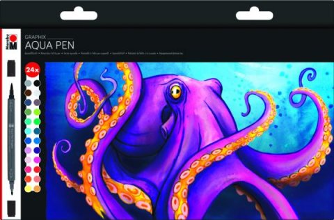 neuveden: Marabu Graphix sada akvarelových popisovačů 24 ks