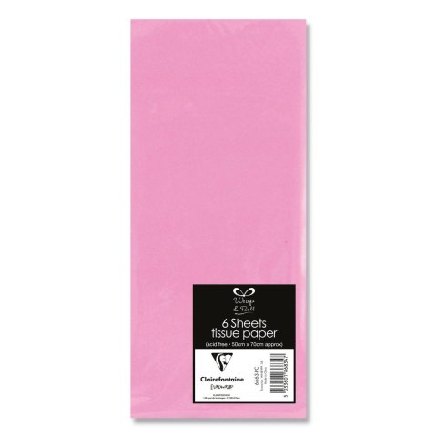 neuveden: CLAIREFONTAINE hedvábný papír - růžový, 6 ks, 50x70 cm