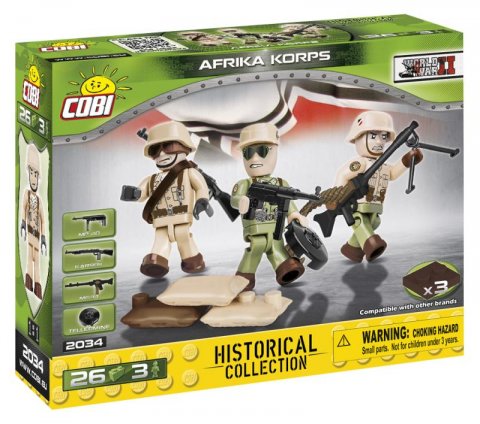 neuveden: Stavebnice COBI - 3 figurky s doplňky Afrika Korps, 26 k