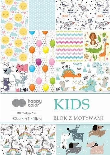 neuveden: Blok se vzorovanými papíry A4 - Kids 80 g