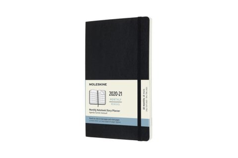 neuveden: Moleskine: Měsíční diář 2020-2021 měkký černý L