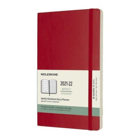 neuveden: Moleskine Zápisník plánovací 2021-2022 červený L, měkký