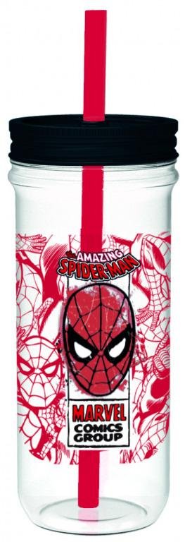 neuveden: Sklenice plastová Spiderman, 670 ml