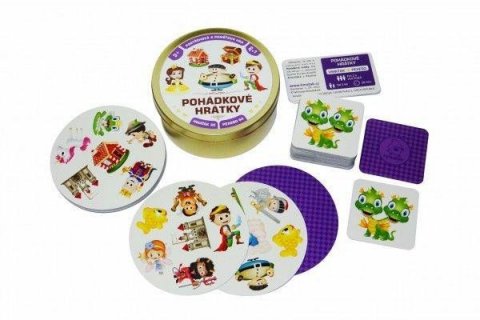 neuveden: Pohádkové hrátky 2v1 - společenská hra v plechové krabičce