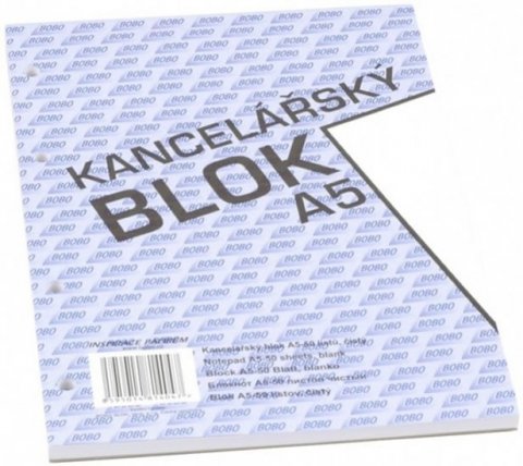 neuveden: Kancelářský blok A5, čistý, 50 listů