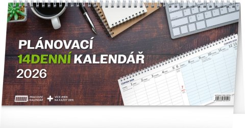 neuveden: Kalendář 2026 stolní: Pracovní - 14denní, 33 x 14,5 cm