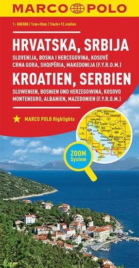 neuveden: Chorvatsko, Srbsko, Slovinsko, Bosna 1:800T//mapa(ZoomSystem)MD