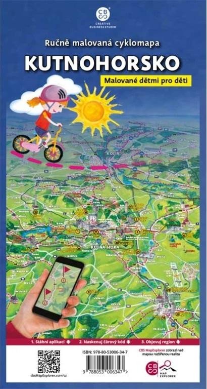 neuveden: Kutnohorsko dětem - Ručně malovaná cyklomapa