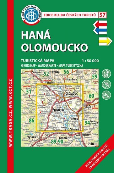 neuveden: KČT 57 Haná Olomoucko 1:50 000/turistická mapa