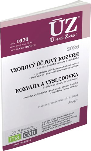 neuveden: ÚZ 1670 Vzorový účtový rozvrh pro podnikatele, rozvaha a výsledovka, 2026