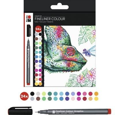 neuveden: Marabu Graphix Akvarelový liner 0,5 mm - chameleon 24 ks