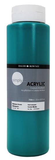 neuveden: Daler - Rowney SIMPLY akrylová barva - Medium Green 750 ml