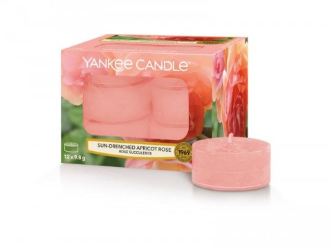 neuveden: YANKEE CANDLE Sun-Drenched Apricot Rose svíčka 9,8g čajová 12ks