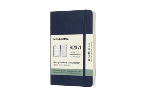 neuveden: Moleskine: Plánovací zápisník 2020-2021 měkký modrý S