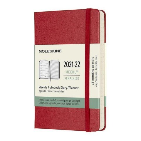 neuveden: Moleskine Zápisník plánovací 2021-2022 červený S, tvrdý