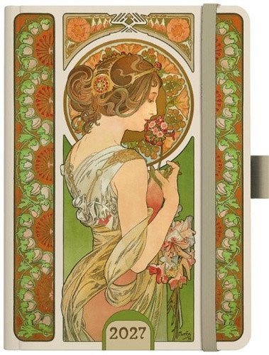 : Týdenní diář A5 Alfons Mucha 2027 Zelený