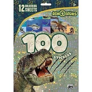 neuveden: Dinosauři - 100 samolepek s omalovánkovými listy